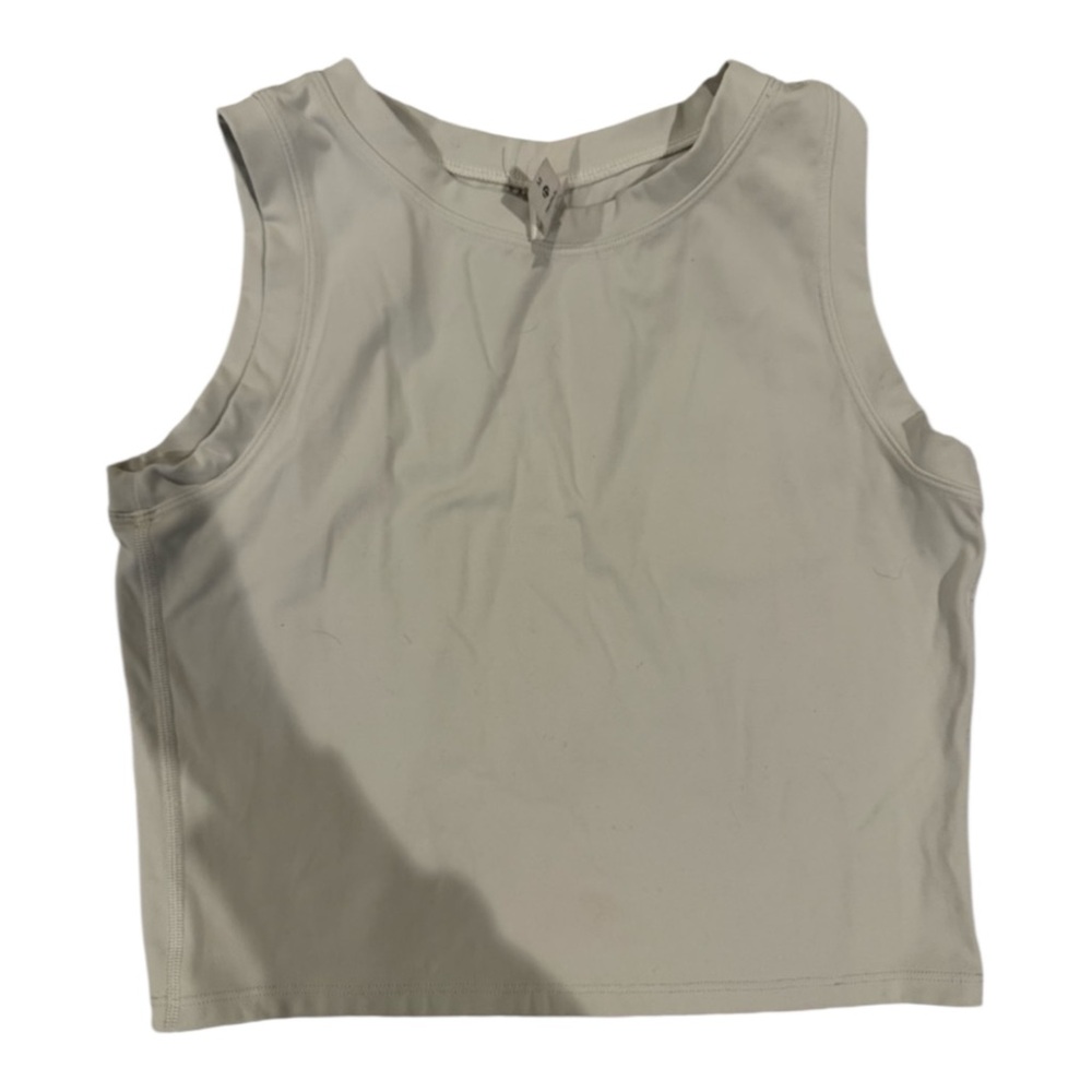 Stylish Cream Sleeveless Crop Top